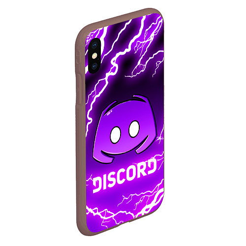 Чехол iPhone XS Max матовый DISCORD ДИСКОРД МОЛНИЯ / 3D-Коричневый – фото 2