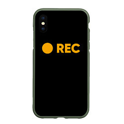 Чехол iPhone XS Max матовый REC, цвет: 3D-темно-зеленый