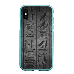Чехол iPhone XS Max матовый Египетские Иероглифы 3D, цвет: 3D-мятный