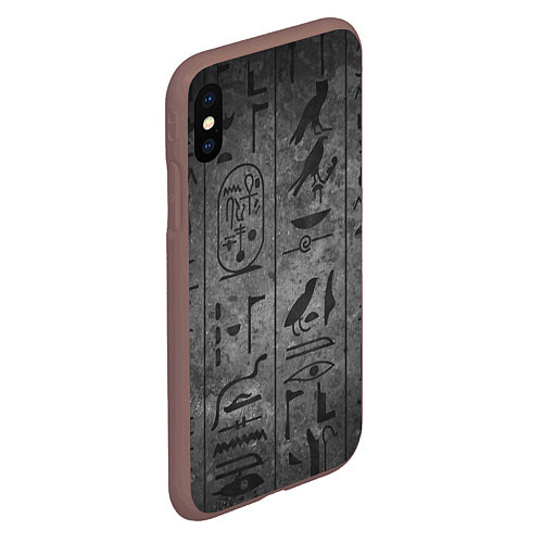 Чехол iPhone XS Max матовый Египетские Иероглифы 3D / 3D-Коричневый – фото 2