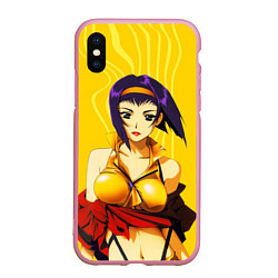 Чехол iPhone XS Max матовый Cowboy Bebop Фэй Валентайн, цвет: 3D-розовый