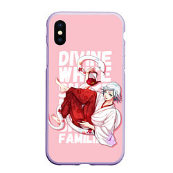 Чехол iPhone XS Max матовый Divine white snake, цвет: 3D-светло-сиреневый