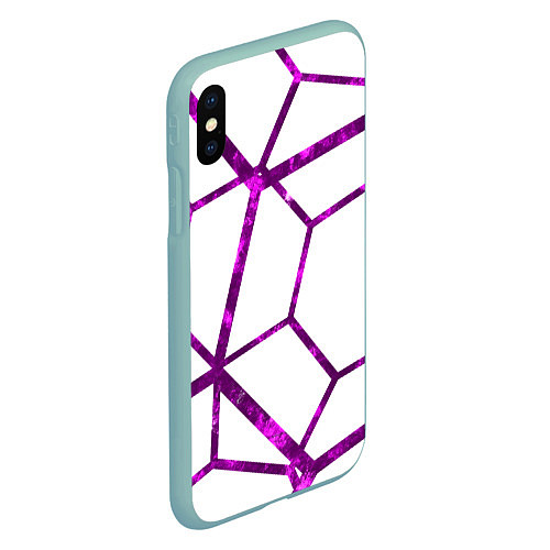 Чехол iPhone XS Max матовый Hexagon / 3D-Мятный – фото 2