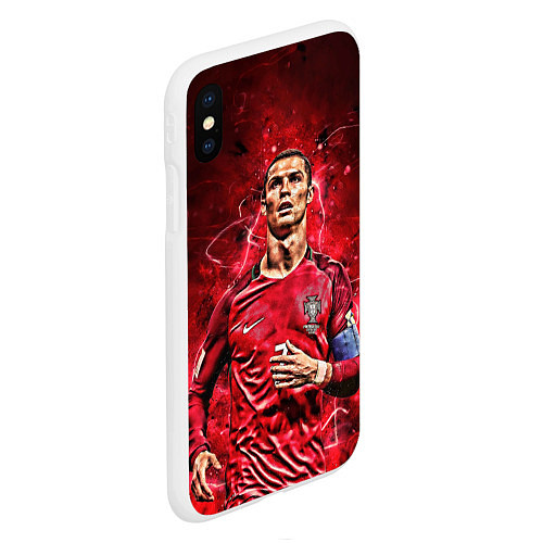 Чехол iPhone XS Max матовый Cristiano Ronaldo Portugal / 3D-Белый – фото 2