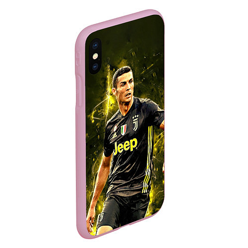 Чехол iPhone XS Max матовый Cristiano Ronaldo Juventus / 3D-Розовый – фото 2