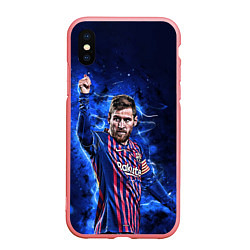 Чехол iPhone XS Max матовый Lionel Messi Barcelona 10, цвет: 3D-баблгам