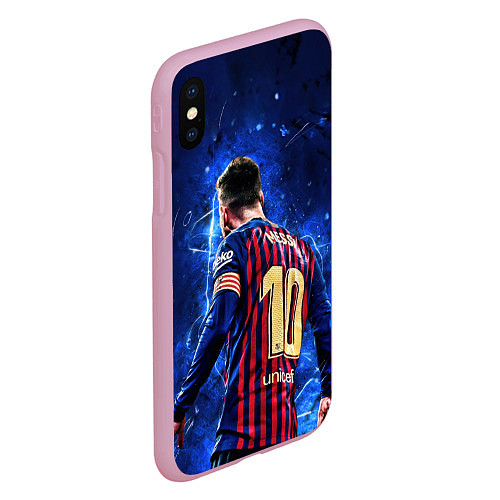 Чехол iPhone XS Max матовый Leo Messi Лео Месси 10 / 3D-Розовый – фото 2