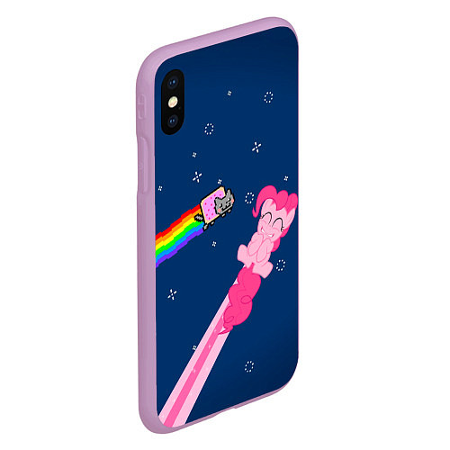 Чехол iPhone XS Max матовый Nyan cat x Pony / 3D-Сиреневый – фото 2