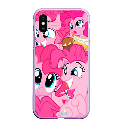 Чехол iPhone XS Max матовый Pinkie Pie pattern, цвет: 3D-сиреневый