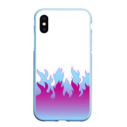 Чехол iPhone XS Max матовый ПЛАМЯ 1 0, цвет: 3D-голубой