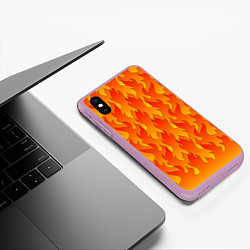 Чехол iPhone XS Max матовый ПЛАМЯ 2 0, цвет: 3D-сиреневый — фото 2