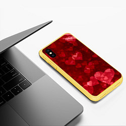 Чехол iPhone XS Max матовый СЕРДЕЧКИ HEARTS Z, цвет: 3D-желтый — фото 2