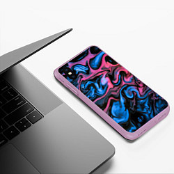 Чехол iPhone XS Max матовый ТАЙ ДАЙ ГЛУБОКИЙ НЕОН, цвет: 3D-сиреневый — фото 2
