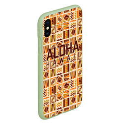 Чехол iPhone XS Max матовый АЛОХА ГАВАЙИ, ALOHA, SUMMER, цвет: 3D-салатовый — фото 2