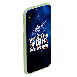 Чехол iPhone XS Max матовый Тихая рыбалка, цвет: 3D-салатовый — фото 2