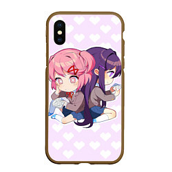 Чехол iPhone XS Max матовый Chibi Natsuki and Yuri