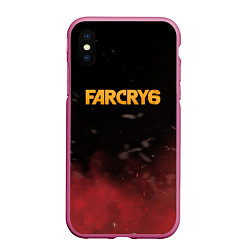 Чехол iPhone XS Max матовый Far Cry 6, цвет: 3D-малиновый