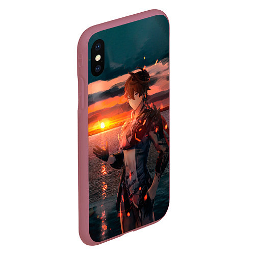 Чехол iPhone XS Max матовый Tartaglia art / 3D-Малиновый – фото 2