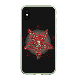 Чехол iPhone XS Max матовый Star of Isaac, цвет: 3D-салатовый