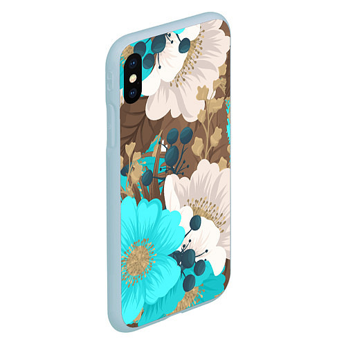 Чехол iPhone XS Max матовый Красивые цвеТы / 3D-Голубой – фото 2