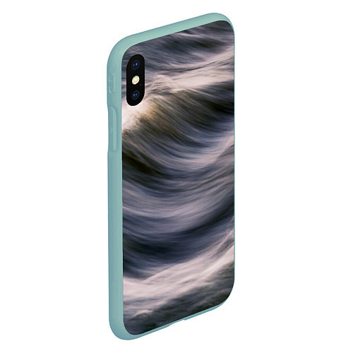 Чехол iPhone XS Max матовый Море волнуется / 3D-Мятный – фото 2