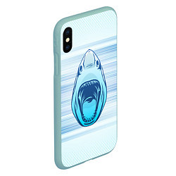 Чехол iPhone XS Max матовый Акула, цвет: 3D-мятный — фото 2