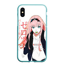 Чехол iPhone XS Max матовый Zero Two, Darling in the Franx, цвет: 3D-мятный