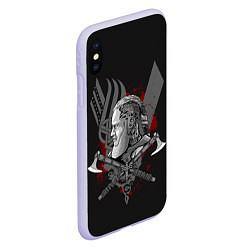 Чехол iPhone XS Max матовый Vikings Art, цвет: 3D-светло-сиреневый — фото 2