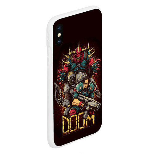 Чехол iPhone XS Max матовый DOOM / 3D-Белый – фото 2