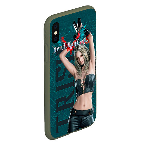 Чехол iPhone XS Max матовый Trish / 3D-Темно-зеленый – фото 2