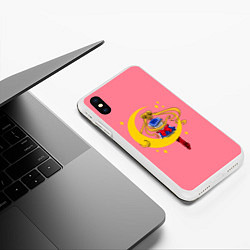 Чехол iPhone XS Max матовый Sailor Moon, цвет: 3D-белый — фото 2