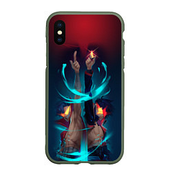 Чехол iPhone XS Max матовый Kamina & Simon, цвет: 3D-темно-зеленый