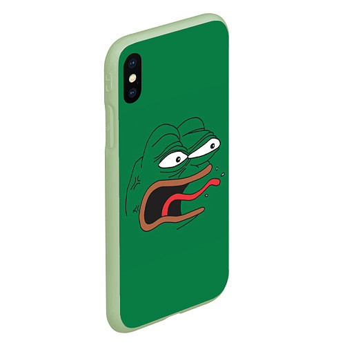 Чехол iPhone XS Max матовый Pepe skin / 3D-Салатовый – фото 2