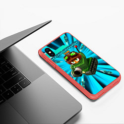 Чехол iPhone XS Max матовый BTD6 Captain Churchill, цвет: 3D-красный — фото 2