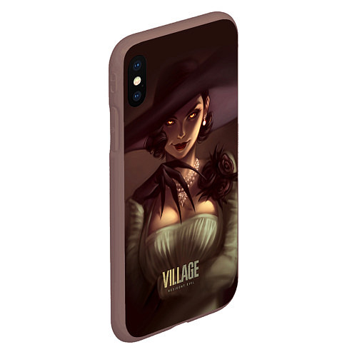 Чехол iPhone XS Max матовый Lady Alcina Dimitrescu / 3D-Коричневый – фото 2