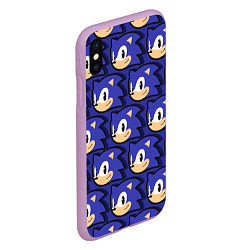 Чехол iPhone XS Max матовый Sonic pattern, цвет: 3D-сиреневый — фото 2