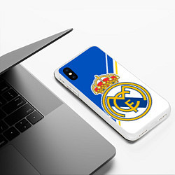 Чехол iPhone XS Max матовый REAL MADRID РЕАЛ МАДРИД, цвет: 3D-белый — фото 2