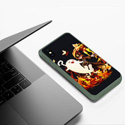 Чехол iPhone XS Max матовый GENSHIN IMPACT HU TAO, цвет: 3D-темно-зеленый — фото 2