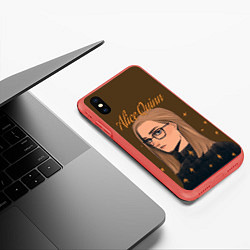 Чехол iPhone XS Max матовый Alice Quinn, цвет: 3D-красный — фото 2