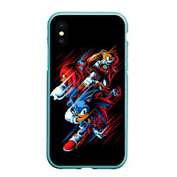 Чехол iPhone XS Max матовый Sonics team, цвет: 3D-мятный