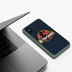 Чехол iPhone XS Max матовый Retro Gamer, цвет: 3D-темно-зеленый — фото 2