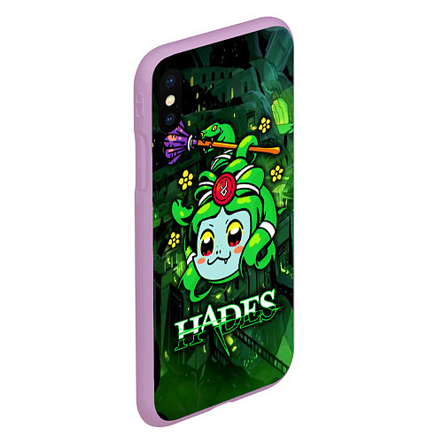 Чехол iPhone XS Max матовый Hades Dusa Gorgon / 3D-Сиреневый – фото 2