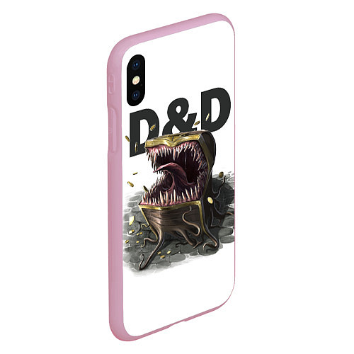 Чехол iPhone XS Max матовый D&D Мимик-сундук ДнД / 3D-Розовый – фото 2