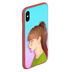 Чехол iPhone XS Max матовый Lalalalisa, цвет: 3D-красный — фото 2