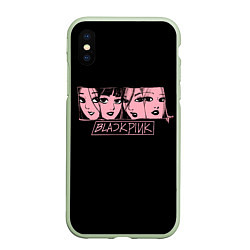 Чехол iPhone XS Max матовый Black Pink Art