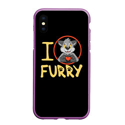 Чехол iPhone XS Max матовый I love furry