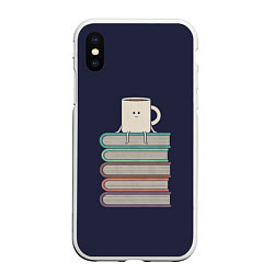 Чехол iPhone XS Max матовый Book Cup, цвет: 3D-белый