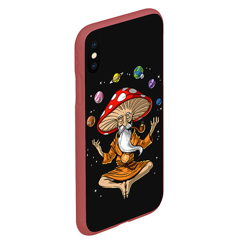 Чехол iPhone XS Max матовый Космический Гриб Волшебник / 3D-Красный – фото 2