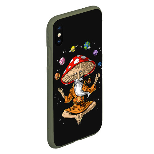 Чехол iPhone XS Max матовый Космический Гриб Волшебник / 3D-Темно-зеленый – фото 2