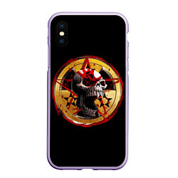 Чехол iPhone XS Max матовый Five Finger Death Punch FFDP, цвет: 3D-светло-сиреневый